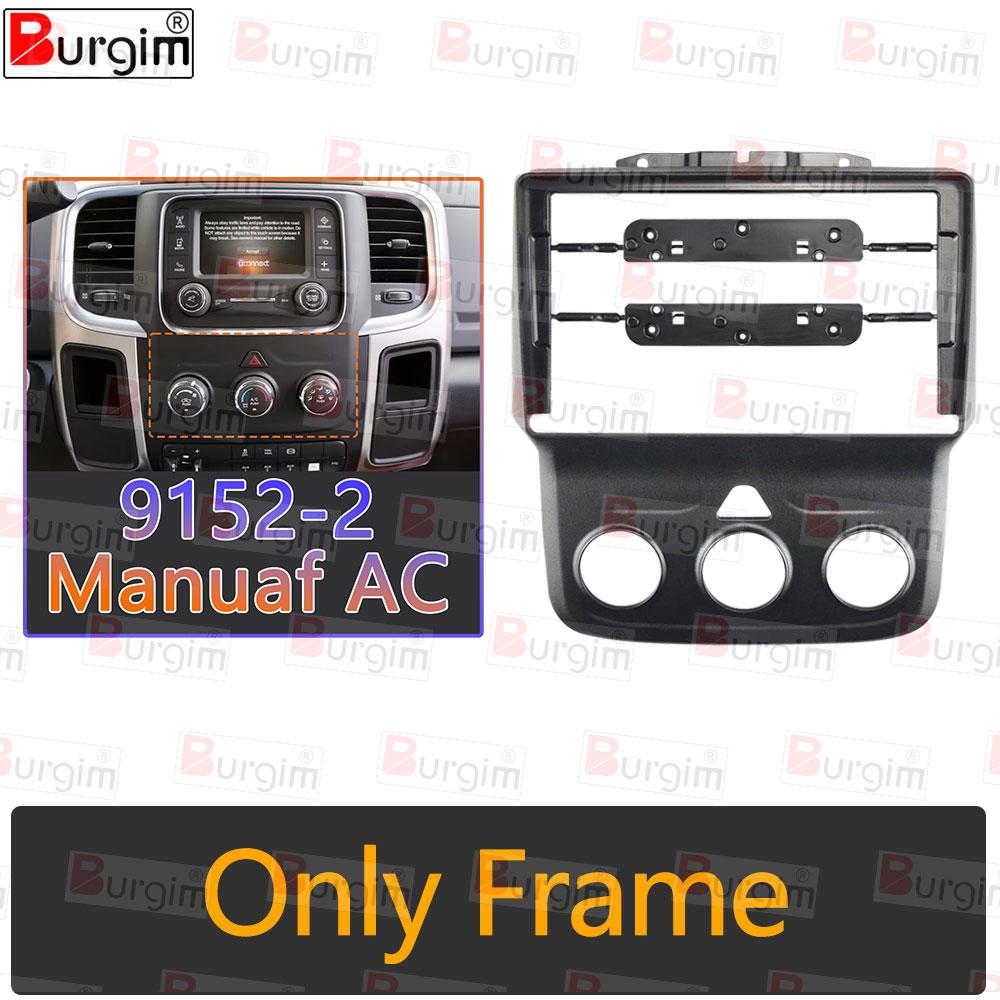 Car Radio Fascia Frame For Dodge Ram 1500 5500 2012- 9 inch 2DIN Stereo Panel Wiring Harness Power Cord Cable Canbus Decoder only frame-2