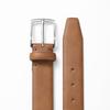 [RISANTRY] Men's Brown Handmade Belt, Premium Synthetic Leather, Classic Silver Buckle, Timeless Minimalist Style, Perfect for Casual Everyday Wear,