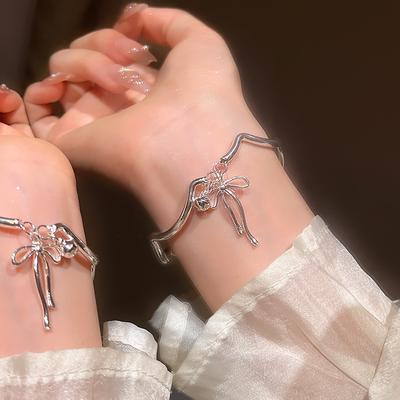 Bow Bell Bracelet Female Design Bracelet Simple Opening Adjustable Ear Jewelry