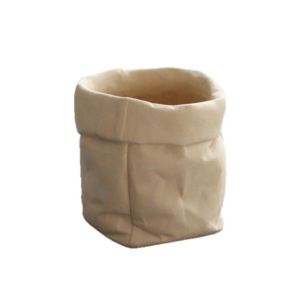 Cement Vase Ornament Imitation Paper Bag Hydroponic Flower Holder Flowerpot  Balcony