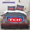 1. FC Heidenheim Pattern Bedding,Quilt Set Quilt Cover Pillowcase Home Birthday Gift(1 * Duvet Cover + 2 * Pillowcase, Without Core)