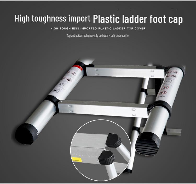 Jinluba Aluminum Telescopic A-Frame Ladder - Thickened, Stainless Steel, Bamboo Joint, for Household & Engineering Use