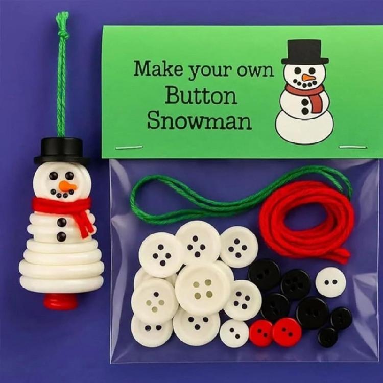 Complete Holiday Craft Package Christmas Button Ornament Making For Kids Adults Family Fun All Supplies Included
