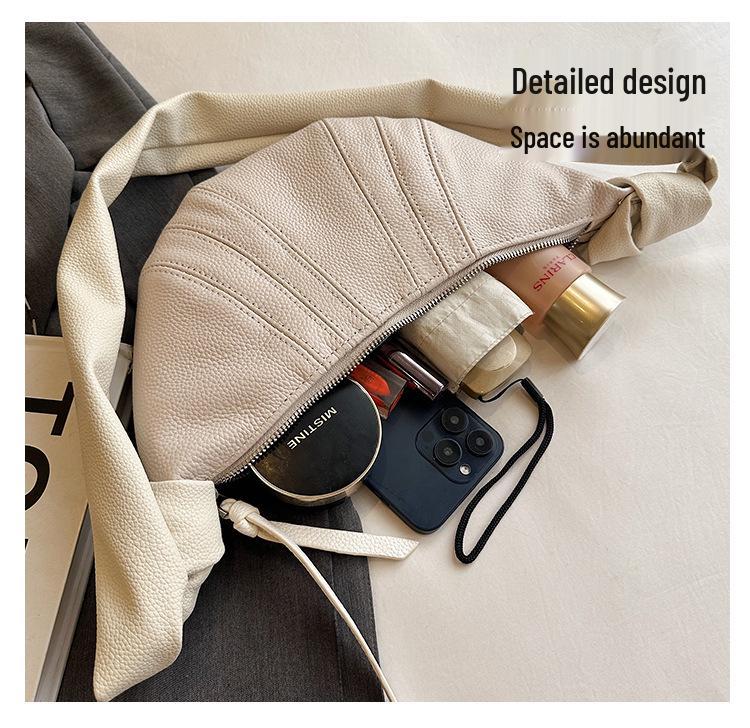 Women's Genuine Leather French Croissant Crossbody Bag – Versatile and High-End Design