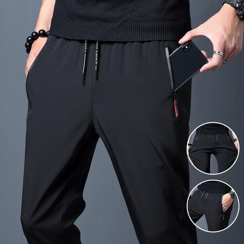 Men's Casual Pants Slim-fit Thin Section Korean Version of The Foot Pants Outdoor Breathable Sweat-absorbent Sports Pants Fashion Foot Pants