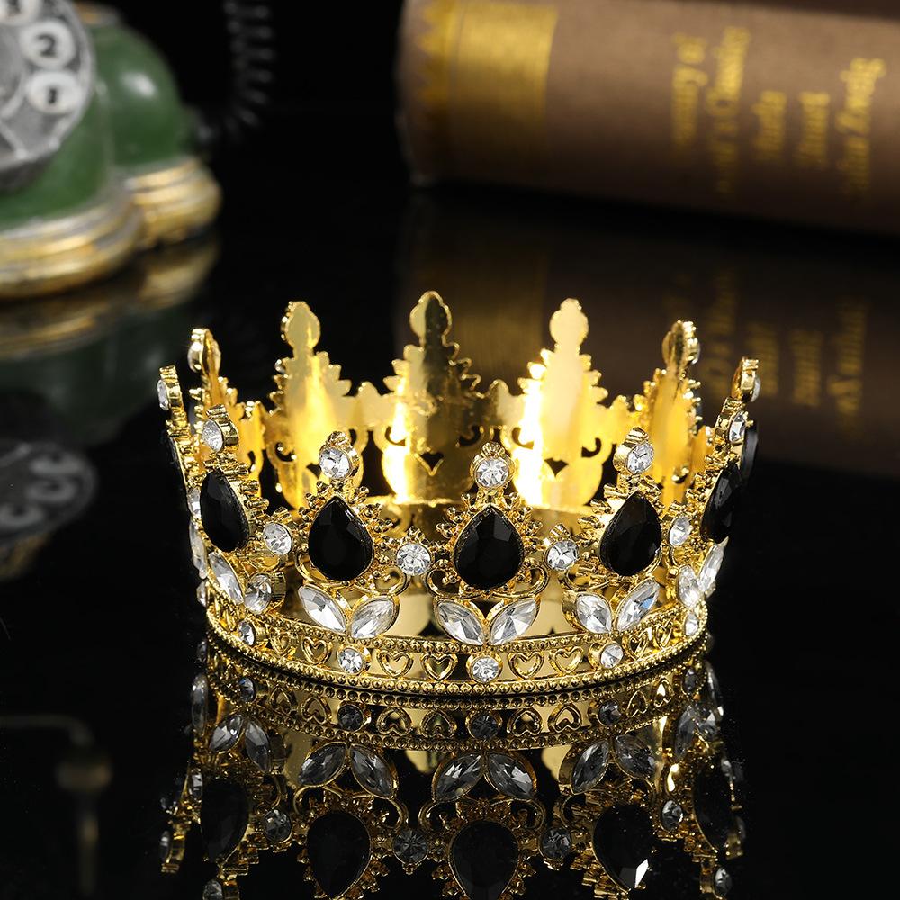 European and American Baroque Full Circle Crown Headwear Rhinestone Alloy Crown Hair Accessory