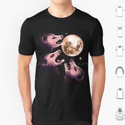 Tre punggrisar som ylar mot månen Rolig pungråtta 3 pungråttor T-shirt Stor storlek 100% bomull Pungråtta Pungråtta Tvättbjörn Gnagare Tre