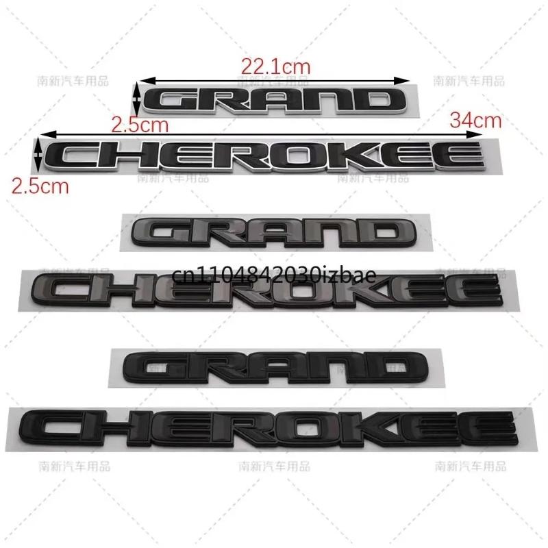 3D ABS Chrome Black Logo Grand Cherokee Emblem Letters Nameplate Car Door Badge Decal For Jeep Grand Cherokee Sticker Accessoies