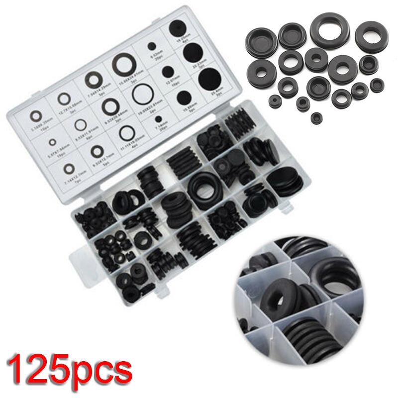 Buy 125pcs Rubber Grommets Blanking Wiring Wire Open Closed Blind