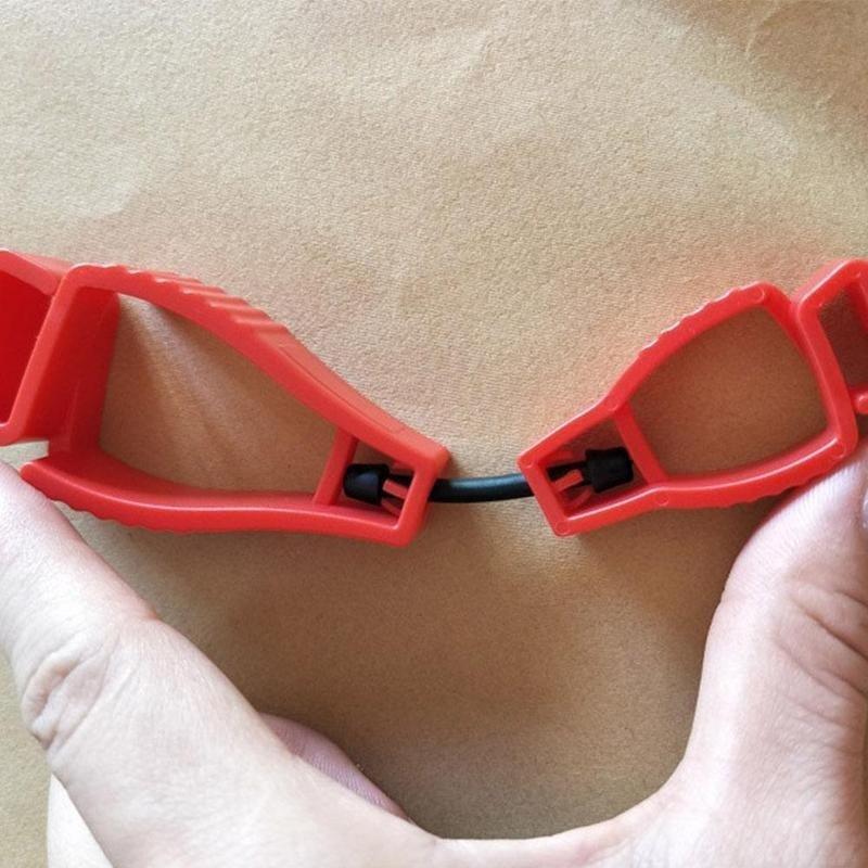 Plastová spona na rukavice, červená spona na pracovní rukavice, pracovní svorka, bezpečnostní pracovní rukavice, ochranný kryt na laboratoř