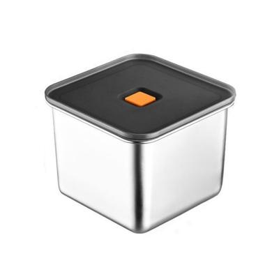 Stainless Steel Square Crisper Box With Lid, Micro Vacuum Refrigerator, Sealed Storage Spice Box, Heated Lunch Box