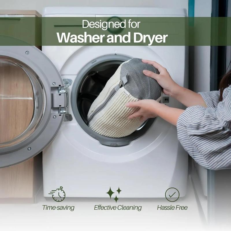 Shoes Washing Bag Laundry Bag Padded Shoe Protector Fluffy Fiber Polyester Laundry Wash Bag Machine Washable Organizer
