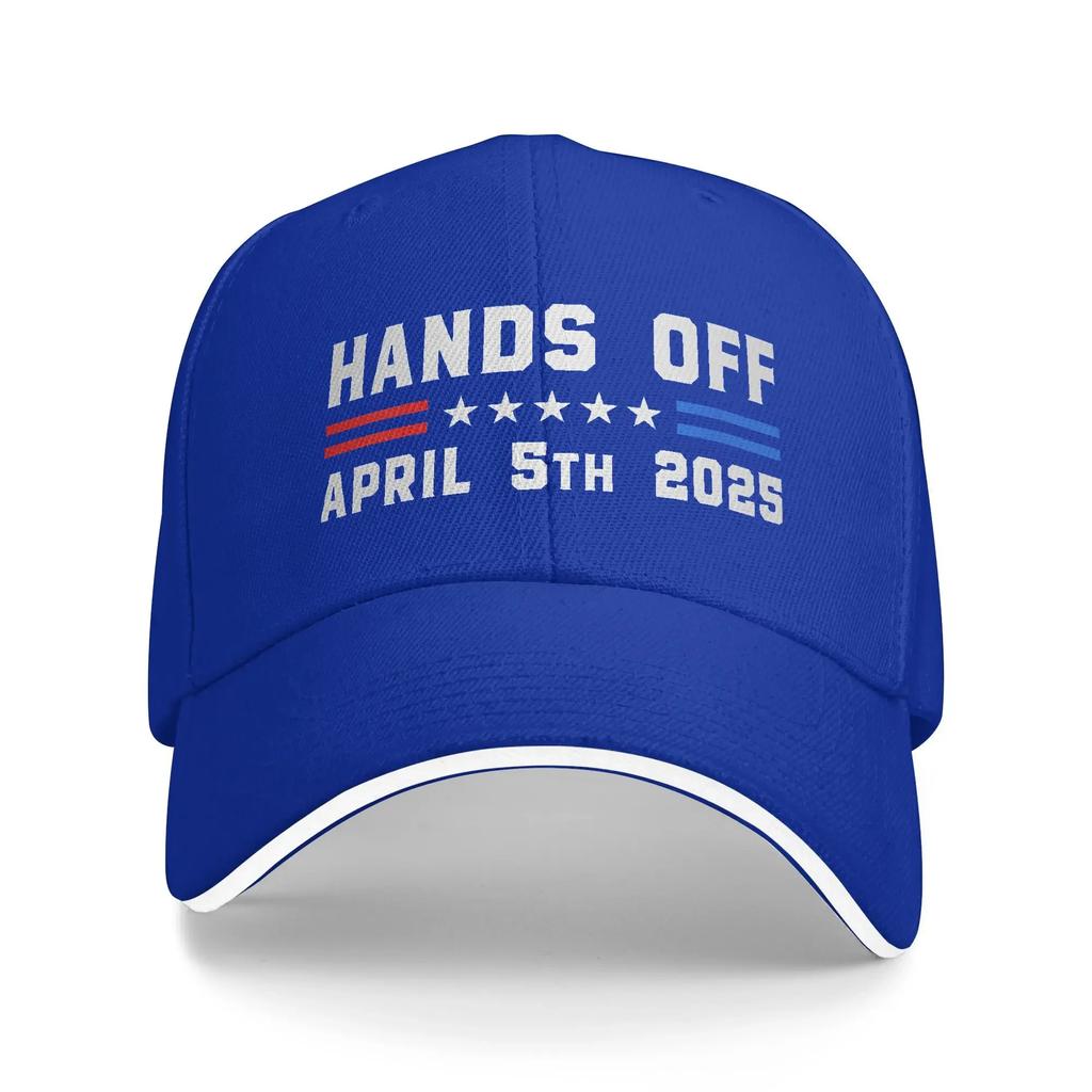 Men Women Hands Off Protest Statement April 5 2025 Hat Stylish Baseball Cap Sun Hat Daily Headewear Adjustable Fit