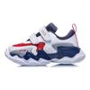LiNing Kids  Velcro Comfortable Trendy Non-Slip Wear-Resistant Breathable Lightweight Low-Top Running Shoes Kids sneaker White Red YKAQ026-3