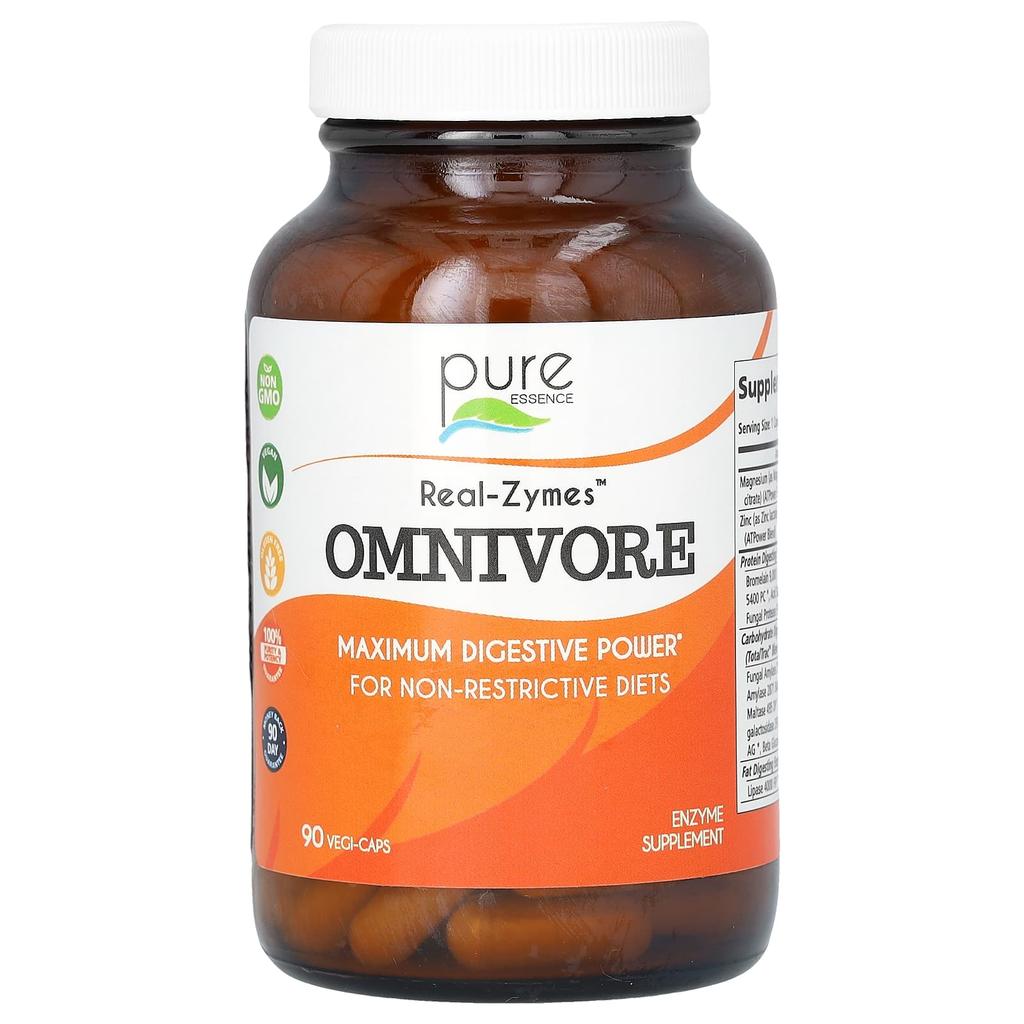 Pure Essence Real-Zymes, Omnivore, 90 Veggie Capsules