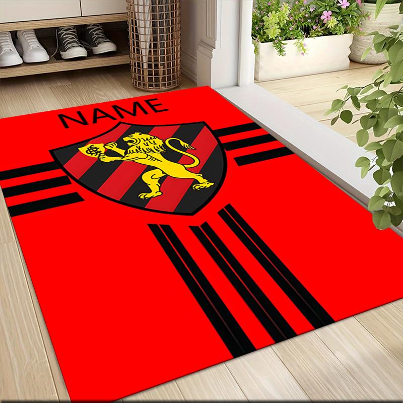 Custom Name Lion Crest Emblem Carpet Rug Customizable Soft Washable Anti-Slip Home Living Room Sofa Mats Personalized Rug. 0909231