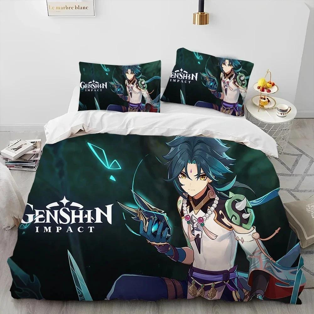 Comfortable Anime Print Duvet Cover Set With Duvet Cover And Pillowcases King Queen Twin Sizes For All Ages