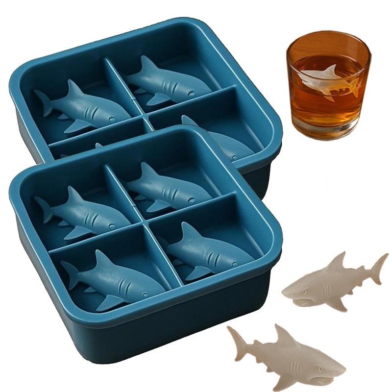 French Bulldog Ice Mold - 3D Silicone Dog/Shark/Cat/Owl Shape Ice Tray Fun Animal Shape Popsicle Molds For Whiskey Party Drinks