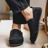 Men’s Retro Moccasins Shoes Fashion Casual Slip On Flats Driving Shoes Black Khaki Wide Head Shoes Plus Size