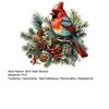 Holiday Pine Branch Stickers Christmas Bird Wall Sticker, Decorative PVC Decal with Cone And Nature Themed Party Art Red Berry, Waterproof Peel