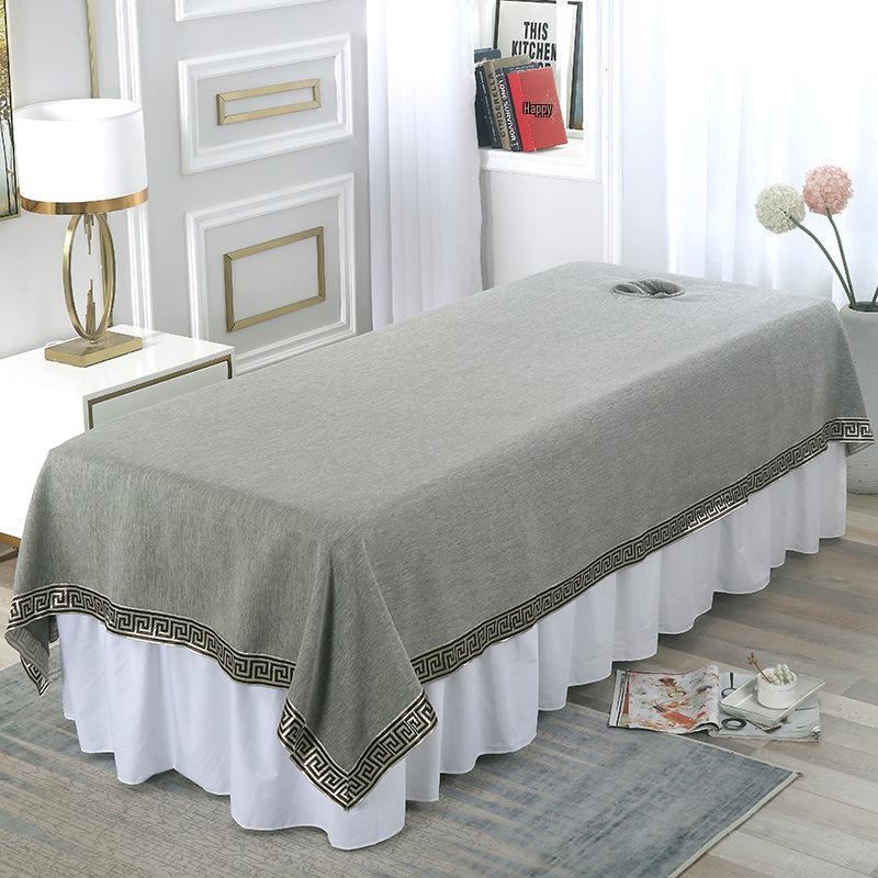 Thickened Cotton Linen Massage Bed Sheet - Solid Color