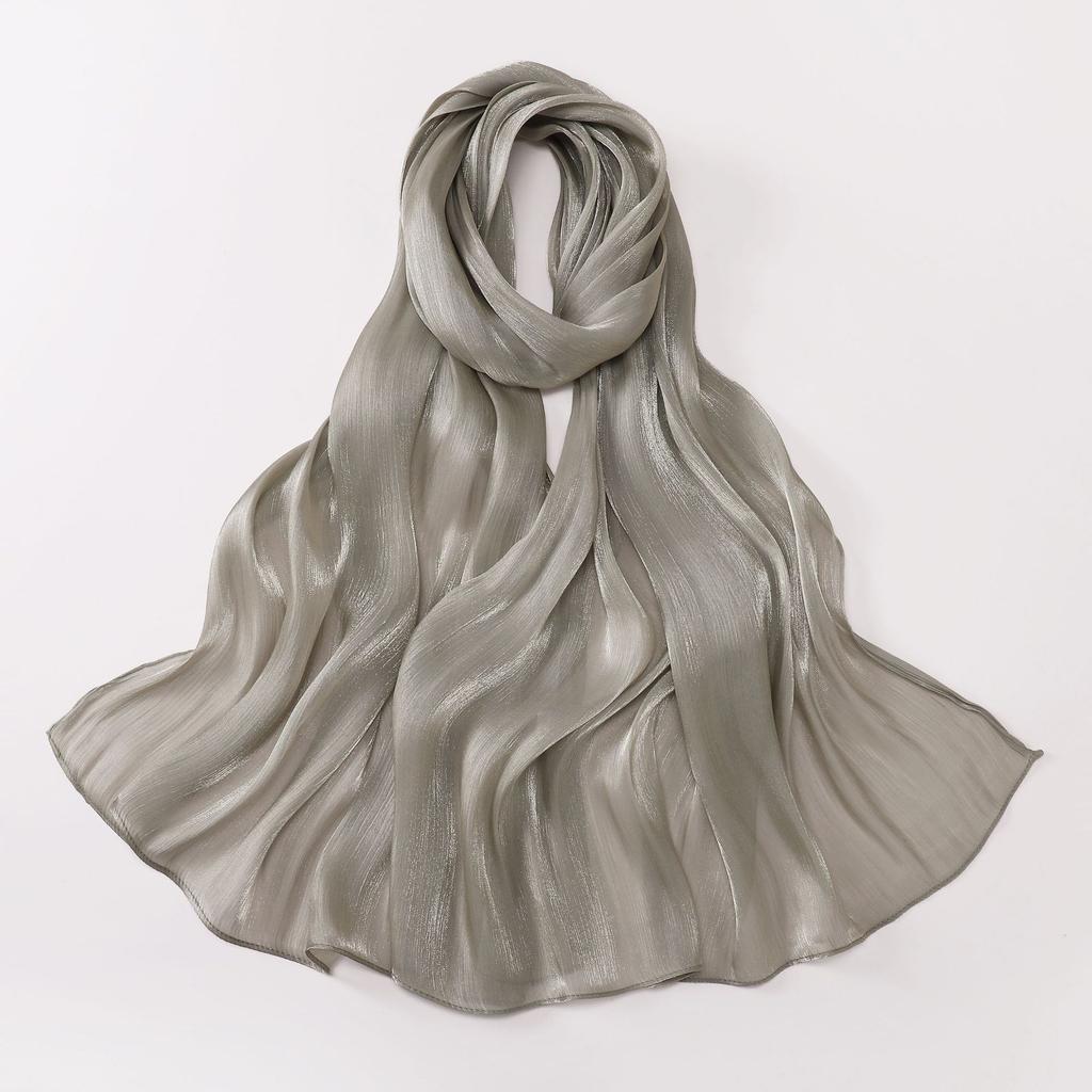Shimmer Silk Hijab Scarf For Women Crinkle Hijabs  Diamond Luxury Medine Silk Veil Muslim Women Shiny Shawl Turban Bandana