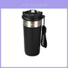 Modern Double Wall Insulated Coffee Mug With Straws For Home Office Use