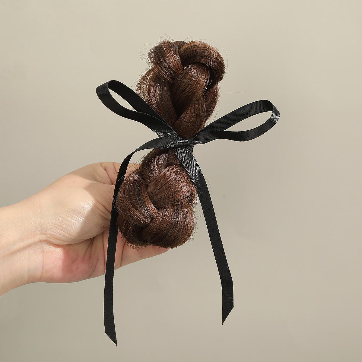 

AWAYTR Модный парик-пучок, заколка для волос, парики, атласный бант, заколки для волос, головной убор на День святого Валентина, аксессуары для волос для девочки, фестивальный подарок
