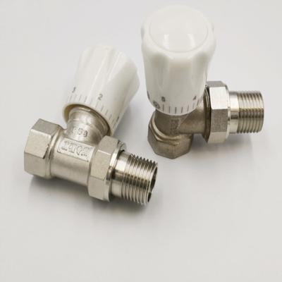(1) 1/2" BSP Male Female Heating Radiator Angle Type Temperature-sensing Valve for Heating Radiator Regulate Flow