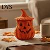 Decoratieve Opbergcontainer Halloween Pompoenlantaarn Tafelblad Decor, Geweven Heksenhoed Snoepschaal & LED Zwart Hars Prop, Gotisch Herfst Tafelstuk voor
