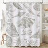 Beautiful Sea Life Print Shower Curtain with Rustic Silver Tones Perfect for a Nautical or Beachy Bathroom Decor Theme