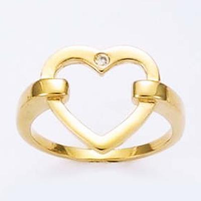 Gold Plated Ring 'Love' Golden - 15x15 Mm