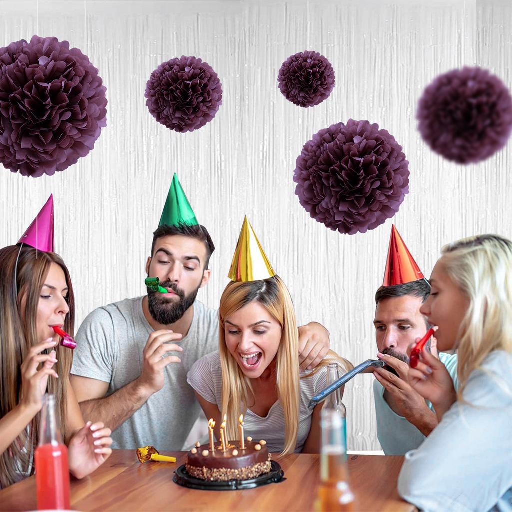 1 buc Set 7,8 inch Violet Hârtie Hârtie Flori Decorațiuni Pentru Petrecere de Ziua de Naștere Bile de Flori Hârtie Flori Agățate Pom Pom