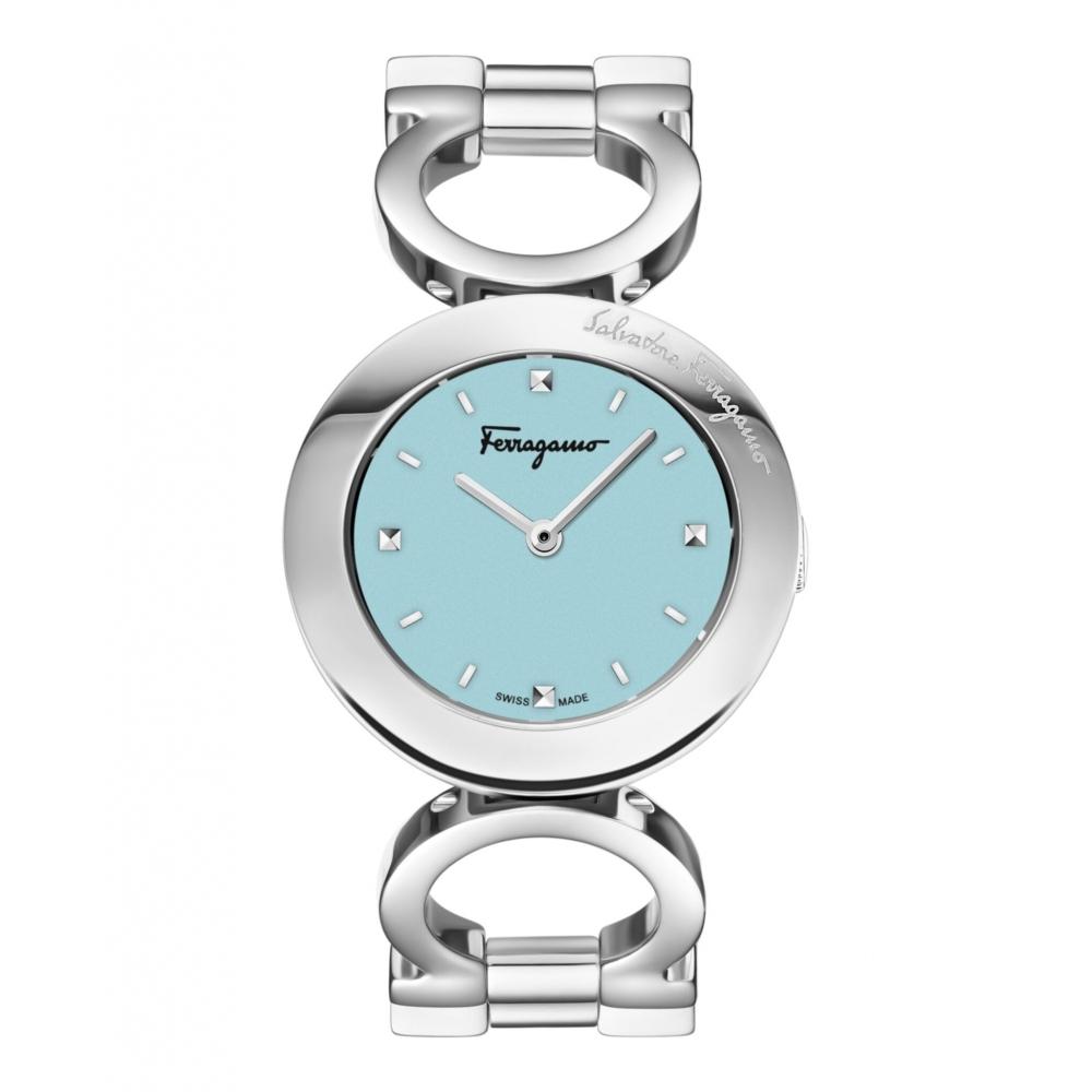 

Salvatore Ferragamo Gancino Bracelet Watch Silver Stainless Steel Blue