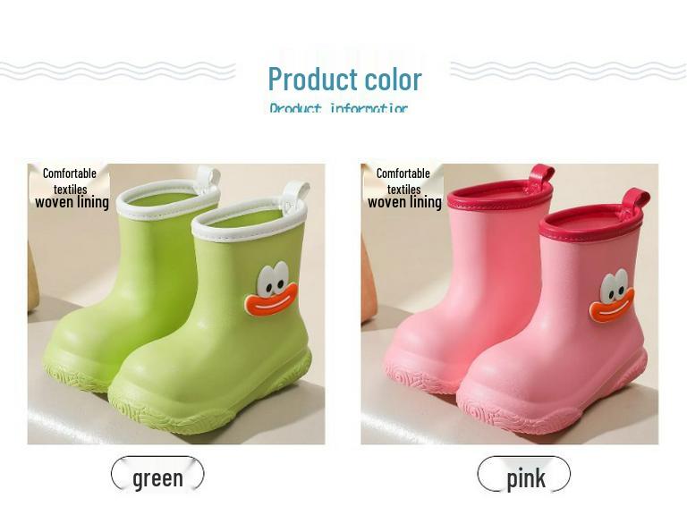 Dopamine Unisex Kids' Rain Boots - Anti-slip, EVA Fleece-lined, Detachable, for Kindergarten To High School