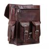 Bag Backpack Rucksack Vintage Messenger Real Laptop Brown Genuine Leather Goat