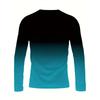 Modisches Herren-Langarm-T-Shirt mit Rundhalsausschnitt, 3D-Digitaldruck, Farbverlaufsmuster, lässige Outdoor-Bekleidung, bequem