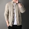 Maglione Lavorato a Maglia Lento Jacquard Vintage da Uomo, Cardigan Spesso a Maglia Autunnale e Invernale per Adulti Giovani e di Mezza Età