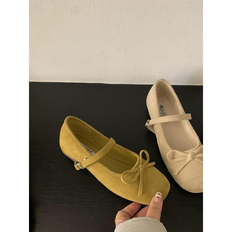 Gentle Bow Mary Jane Shoes Women's Spring New Inner Height Increase Ballet Shoes with Skirt Single Shoes