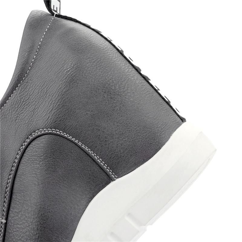 Women's Slope Heel Single Shoes Spring and Autumn Inner Height Increase Casual Lace-up Low-top Shoes