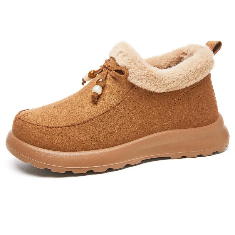 Cotton shoes women's new winter versatile velvet thickened snow boots fashionable one-pedal non-slip cotton shoes