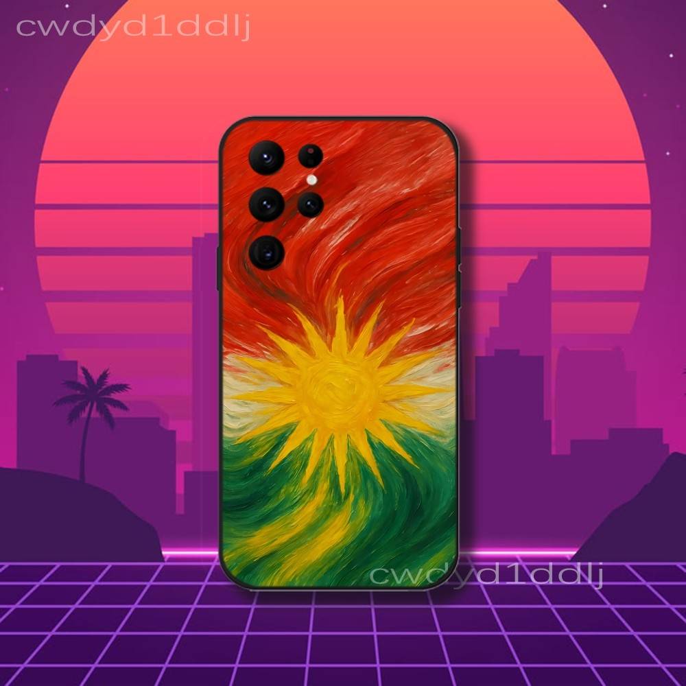 

K-Kurdistan Flag Map Logo Phone Case For Samsung S10,S21,FE,S21 ,S26,S25,S24,S23,Ultra,S9,S22,Plus Black Shell Cover Samsung S21lite