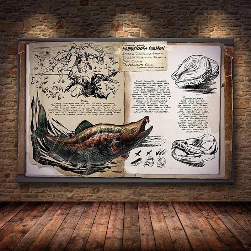 Modułowy Płócienny Ark Survival Evolved Obrazy Malarstwo Gra Survivalowa Wystrój Domu Druk Plakat Dinozaura Salon Nowoczesna Sztuka Ścienna