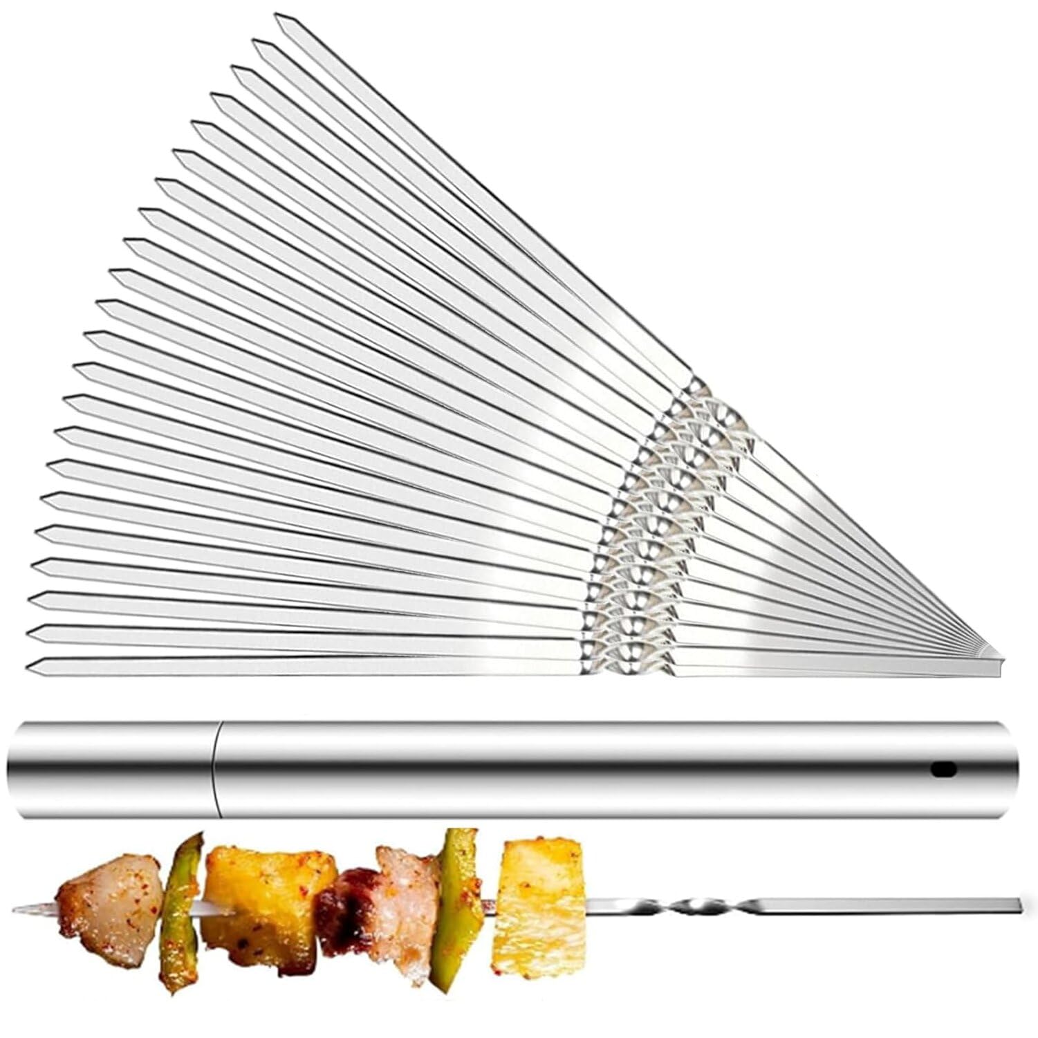 Stainless Steel Barbecue Skewers, Grilling Skewers, Cooking Utensils, Fish Skewers, BBQ Forks, Barbecue Tools, Outdoor Barbecue Supplies, Skewering Ut