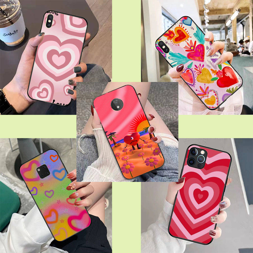 

DK-57 Сердце силиконовый чехол для iPhone 15 14 Xiaomi POCO M6 F6 Redmi Note 13 12 13C 8 9 Samsung S24 S23 S22 S21 FE Pro Plus Ultra Samsung A52 чёрный