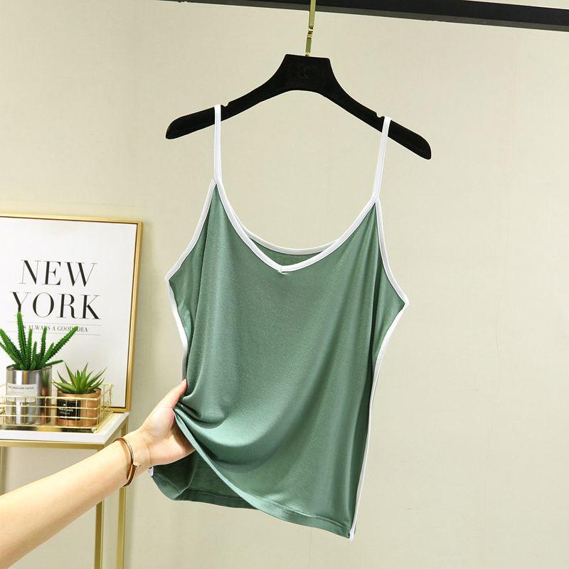 

Модальный V-образный вырез Универсальный Маленький Слинг Женский Летний Свободный Внутренний Топ без рукавов Большого размера Однотонный Всегда в тренде Легче всего сочетать Тонкий Жилет Matcha green L (Recommendation 50.00 kg-60.00 kg