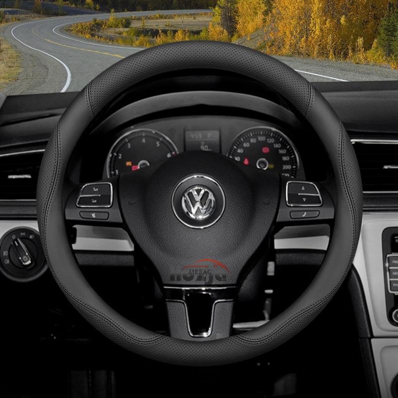 Skórzana Pokrowiec na Kierownicę Samochodową do Volkswagen Tiguan T-cross Teramont Polo Jetta Caddy T-roc Tayron Crafter 2025 Akcesoria