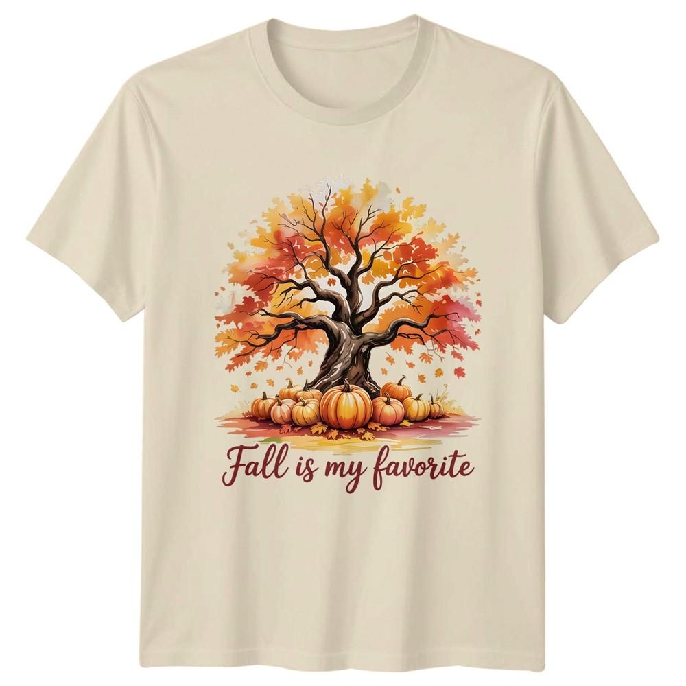 Fall Is My Favorite Autumn Tree Pumpkins Seasons Unisexs TShirt Unisexs Tee Graphic