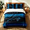Carolina Panthers (5) Set de 3 piese potrivit pentru dormitoarele matrimoniale moale și confortabil un cadou ideal pentru familie și prieteni Include o față de plapumă și două