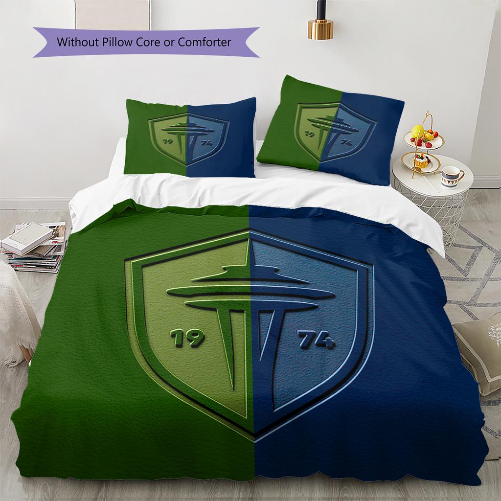 Seattle Sounders FC Pattern Bedding Home Decoration Birthday Gift (1 * Duvet Cover + 2 * Pillowcase, Without Core)
